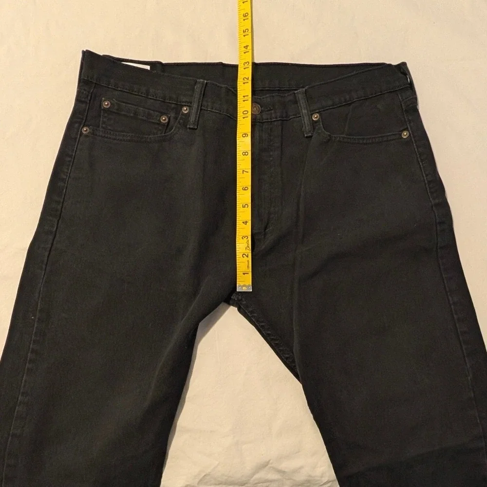 Levis 513 Slim Straight Jeans Mens 36x34 Black Denim Pants 00513-0691